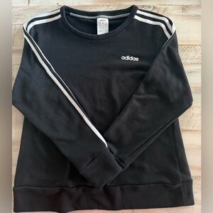 Adidas Women’s Black Climalite Crewneck Sweater with White Stripes